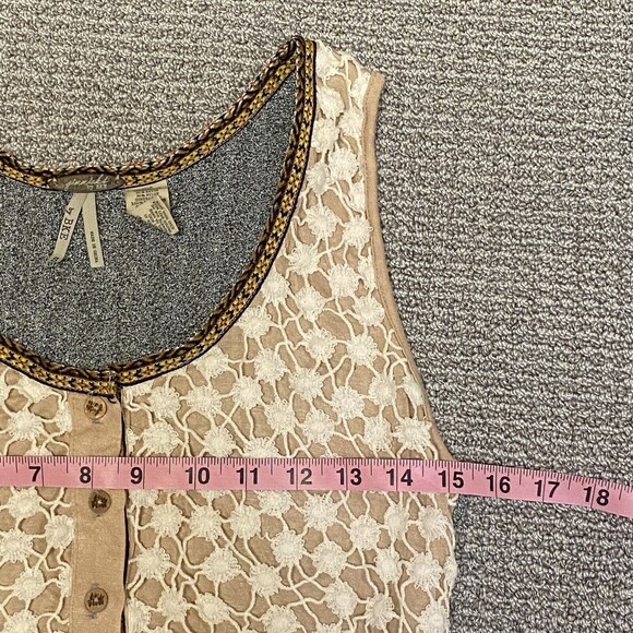 Gimmicks by BKE | Buckle Womens S knit crochet sleeveless button front top vest - Picture 5 of 8